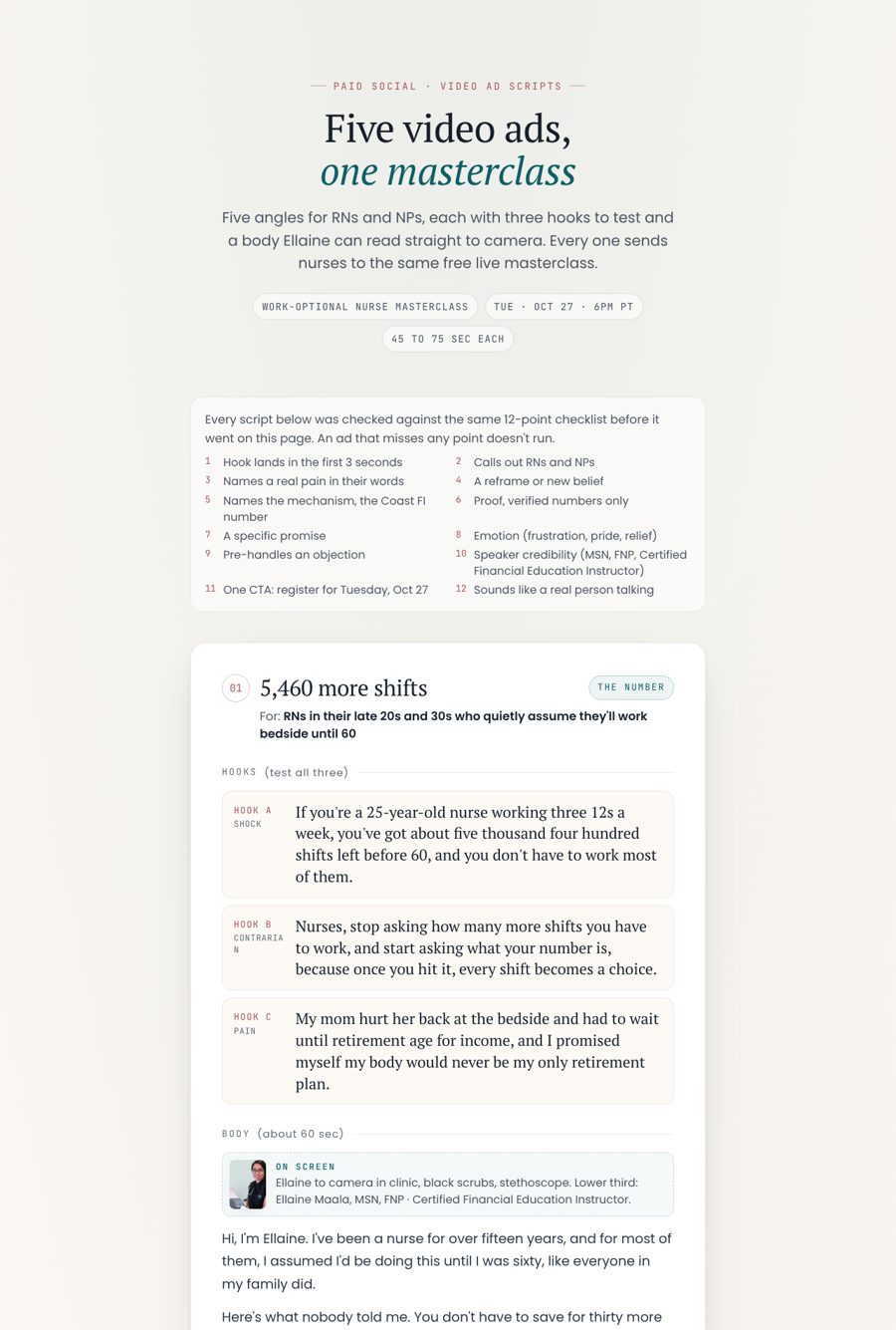 Ad creative scripts preview